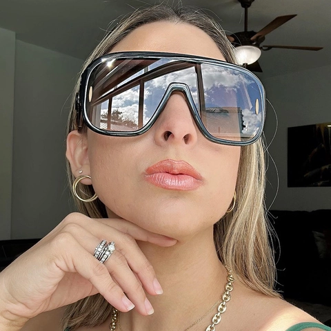 Oversized Shield Sunglasses PC Frame And Lens UV Protection Cycling Y2K Retro Fashion Women Men