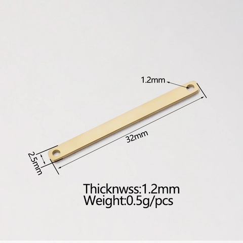 Stainless Steel Rectangle Bar Connector Two Hole Geometric Polished DIY Jewelry Findings For Bracelet Necklace Making