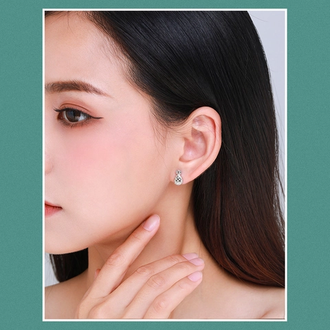 925 Sterling Silver Pineapple Stud Earrings With Cubic Zirconia Cute Fruit Tropical Style Jewelry For Women