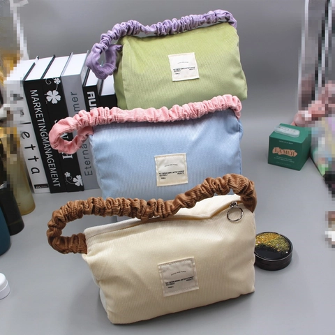 Bolso De Axila De Pana Para Mujer Con Asa Fruncida Color En Contraste Bolso De Mano Estilo Fresco