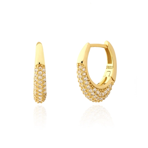 925 Sterlingsilber Pave Strass Huggie Hoop Ohrringe Für Damen Minimalistische Geometrische Gold Silber Ohrbuckle Schmuck Geschenk