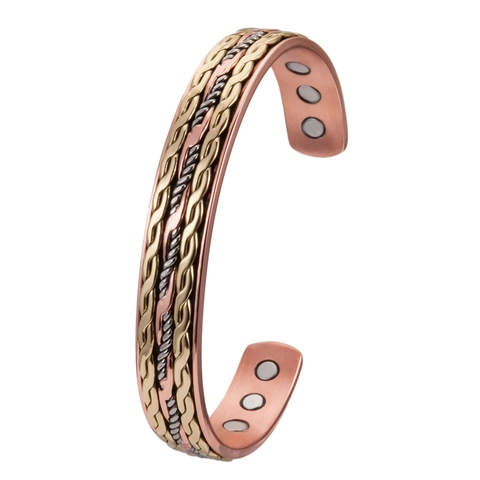 Pulsera Magnética De Cobre Ajustable Tejida Retorcida Brazalete Multicolor Para Terapia Antifatiga