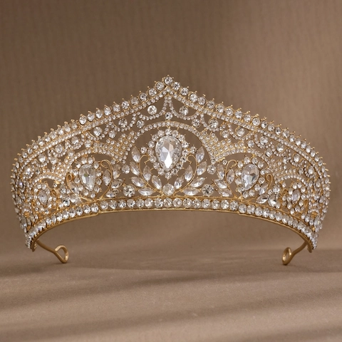 Vintage Blumen Braut Krone Luxus Legierung Strass Tiara Für Damen Hochzeit Party Königliche Königin Kopfschmuck Haar Zubehör