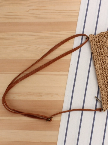 Borsa A Tracolla In Paglia Di Carta Intrecciata A Mano Spiaggia Estiva Borsa A Spalla Traforata Con Tracolla Regolabile Chiusura Lampo