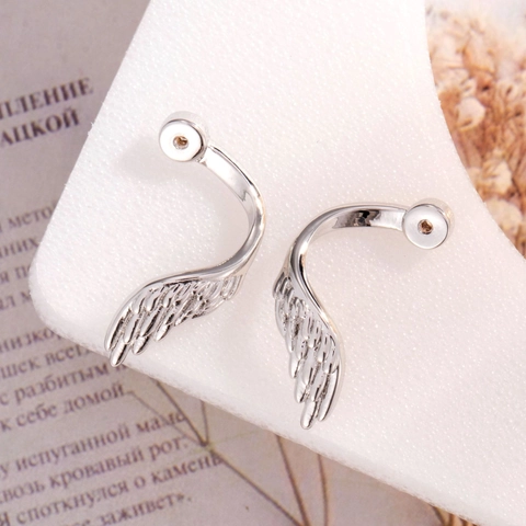 Angel Wings Earring Stud Components Copper Polish Finish Minimalist Korean Style Fashion Accessory For Women