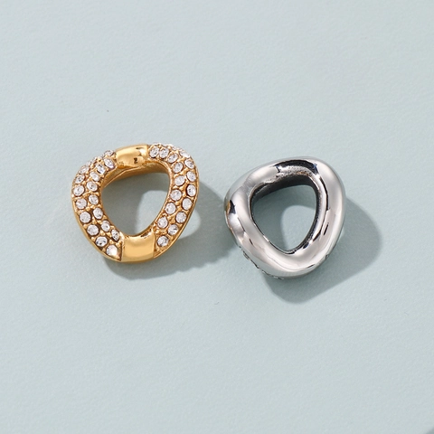 Colgante Geométrico Irregular De Acero Inoxidable Con Pavé De Diamantes De Imitación DIY Pendientes Pulsera Joyería Accesorio