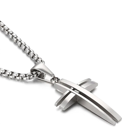 Roestvrijstalen Kruis Hanger Hol 3D Ontwerp Gepolijst Eenvoudige Mode Hip Hop Individuele Sieraden Voor Mannen