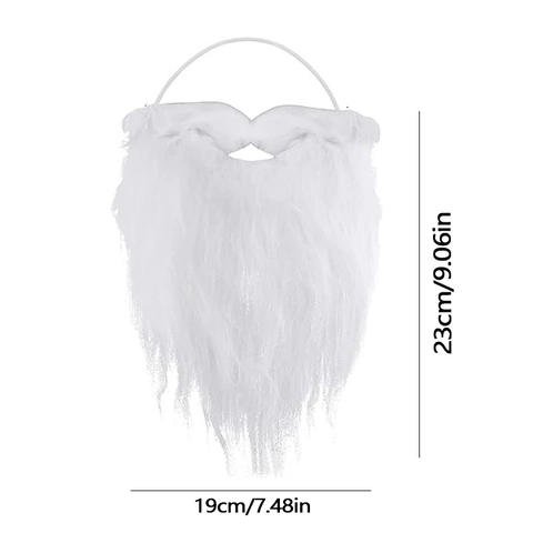 Santa Claus Beard White Synthetic Fiber Mustache Elastic Band Christmas Costume Party Accessories Novelty Props