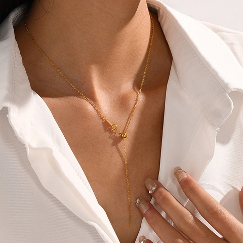 Minimalist Stainless Steel Adjustable Necklace Chain For Women DIY Jewelry Making Component Slide Bead Fine Chain Accessory