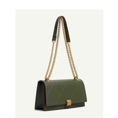 Women Quilted PU Leather Crossbody Bag Gold Chain Strap Square Flap Lock Fashion Trendy Daily Matching
