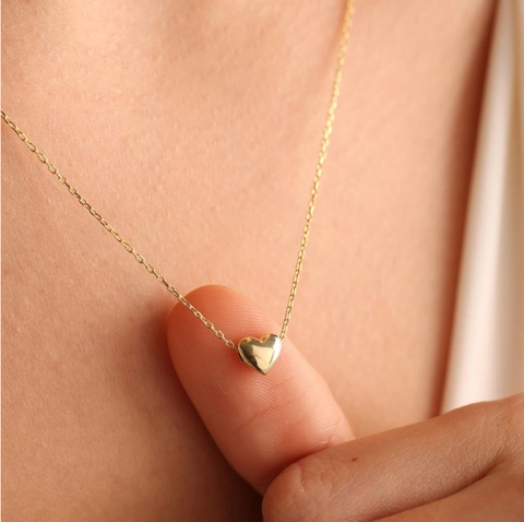 Heart Pendant Necklace 316L Stainless Steel Zircon Minimalist Dainty Clavicle Chain Jewelry For Women Elegant Gold Plated