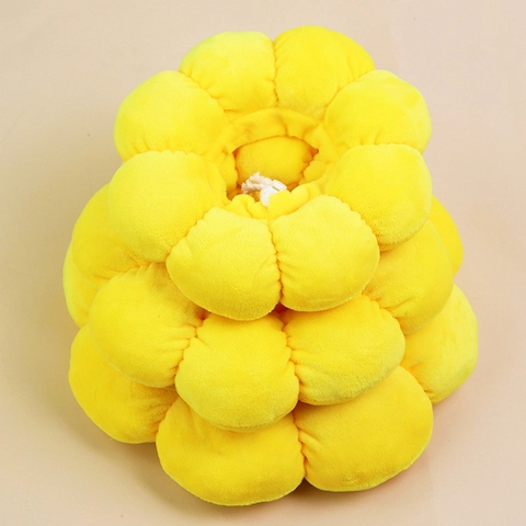 Pet Elizabeth Collar Soft Plush Adjustable Sunflower Toast Shape Post Surgery Recovery Anti Lick For Cats Dogs