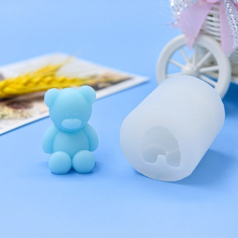 Cute Bear Silicone Mold 3D Animal Shape For Aromatherapy Candle Soap Plaster DIY Baking Mousse Cake Decorative Tool