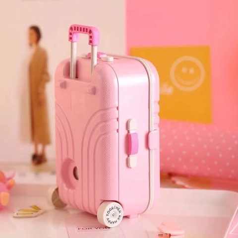 Mini Koffer Sparschwein Kunststoff Trolley Gepäck Form Spardose Schmuck Organizer Box Für Kinder Schreibtisch Deko
