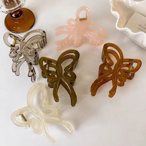 Molletta Per Capelli Farfalla Jelly Trasparente Acrilico Cavo Clip Squalo Donne Elegante Accessori Capelli