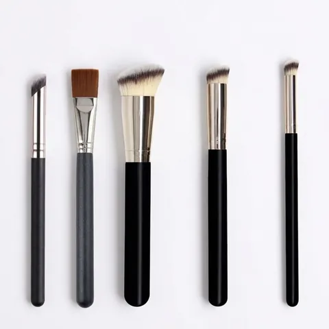 Pennelli Trucco Professionali Setole Fibra Sintetica Manico Legno Fondotinta Correttore Maschera Strumento Bellezza
