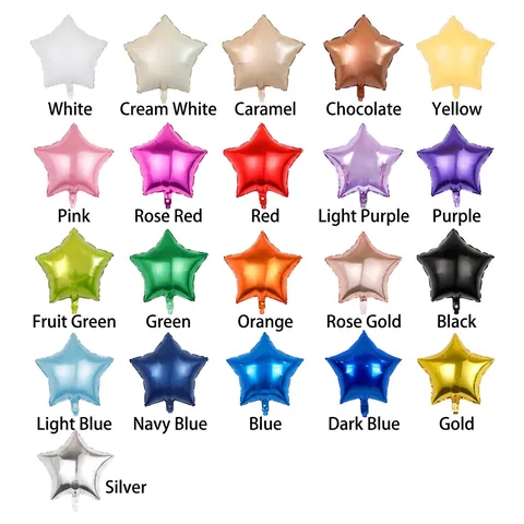 Foil Balloons Star Heart Round Shapes Metallic Mylar For Wedding Birthday Party Decoration Celebration Self Sealing