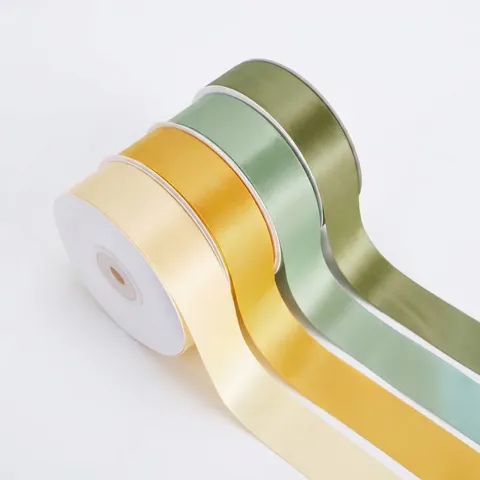 Single Sided Polyester Satin Ribbon Roll For Gift Wrapping DIY Craft Bouquet Smooth Decorative