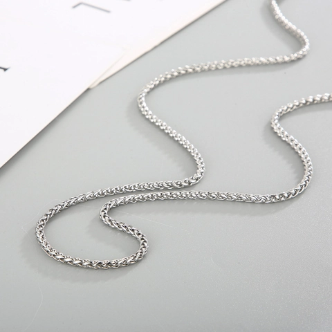Collar De Cadena De Trigo Acero Inoxidable 316L Minimalista Trenzado Joyería Unisex Hip Hop Estilo Urbano Durable Regalo