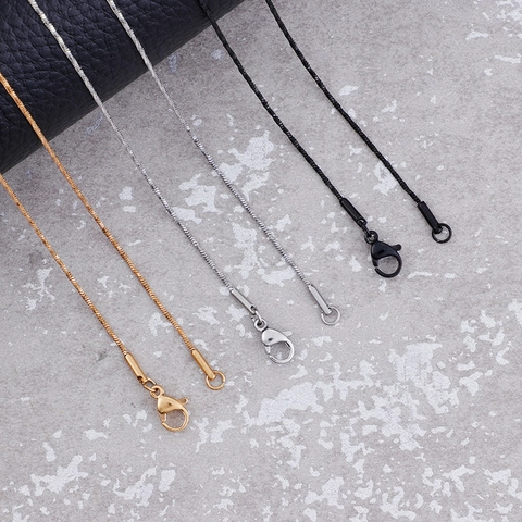 Collar De Cadena De Serpiente Delgada Minimalista De Acero Inoxidable Con Cierre De Langosta Para Hombres Y Mujeres