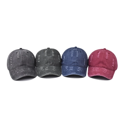 Gorra De Béisbol Distressed Algodón Lavado Vintage Retro Agujero Roto Ajustable Sombrero De Sol Hombres Mujeres Streetwear