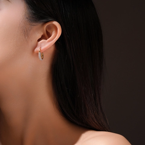 Orecchini A Cerchio Ovali Minimalisti Con Perno In Argento Sterling 925 Intarsio Di Zirconi Gioielli Geometrici A Forma Di U Per Donna