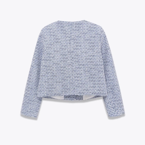 Giacca In Tweed Elegante Da Donna Girocollo Maniche Lunghe Cappotto Corto Sofisticato Con Bottoni Dorati