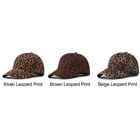 Leopard Print Baseball Cap Suede Animal Pattern Adjustable Curved Brim Sun Protection Fashion Unisex