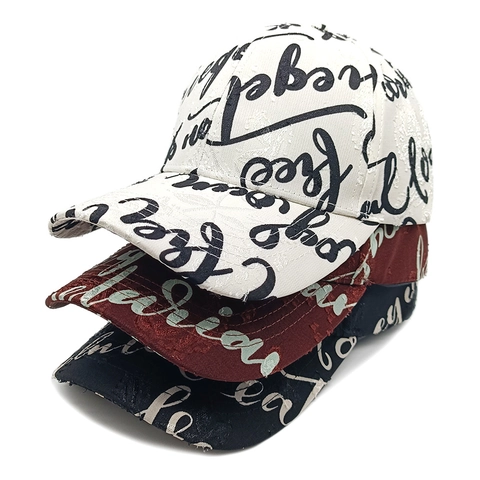 Graffiti Letter All Over Print Baseball Cap Distressed Polyester Streetwear Adjustable Outdoor Sun Hat For Men Women