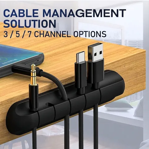 Silicone Desktop Cable Organizer Self Adhesive Wire Holder For Charger Data Mouse Earphone Management