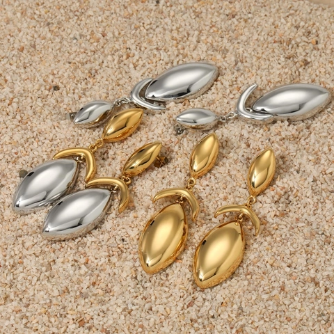 Pendientes Colgantes Geométricos Acero Inoxidable Pulido Espejo Gota Joyería Para Mujeres Elegante Regalo Moderno