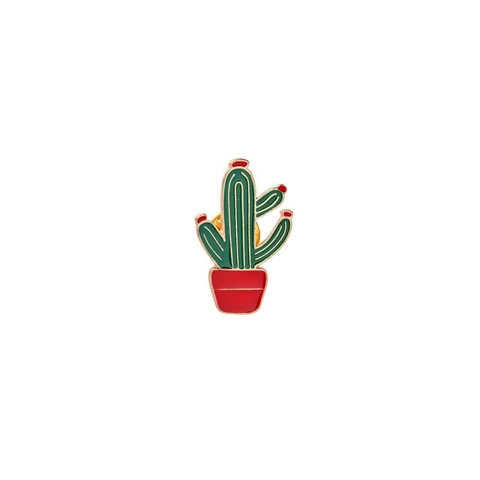 Broche De Alfiler De Esmalte Aleación Dibujos Animados Cactus Guitarra Sombrero Dados Insignia Para Gorra Bolso