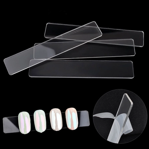 Strisce Per Esposizione Nail Art Acrilico Trasparente Supporto Per Campioni Rettangolare Per Unghie Finte Colore Smalto