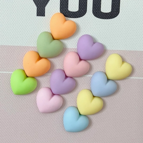 Heart Resin Flatback Cabochons Macaron Color Chubby Love Shapes For DIY Phone Case Hair Clips Craft Jewelry Making