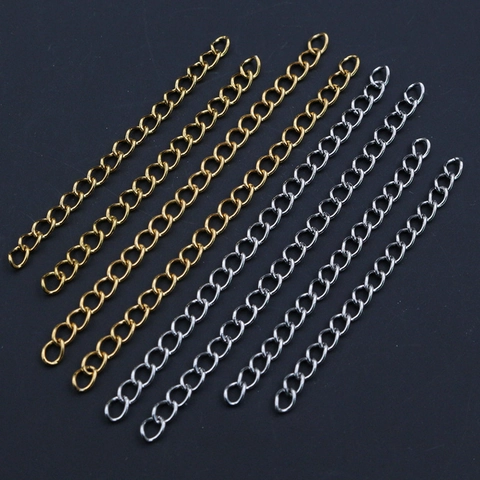 Cadenas De Extensión De Joyas Extensores De Eslabones De Acero Inoxidable Para Fabricación De Collares Pulseras DIY