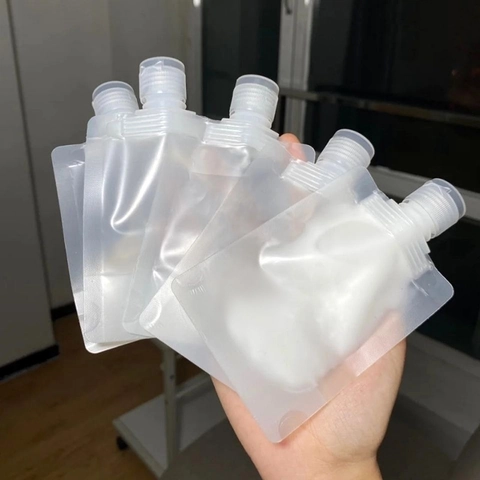 Sac Distributeur d'Articles de Toilette de Voyage Portable Pochette de Rangement en Plastique Transparent pour Shampooing Lotion Liquide Accessoires de Voyage