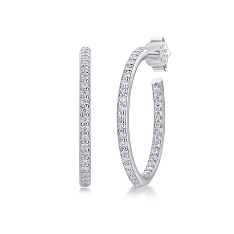 925 Sterling Silver Moissanite Hoop Earrings For Women Luxury Pave Moissanite Ribbon Design Elegant Daily Party Jewelry