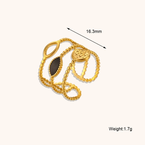 Vintage Edelstahl Offene Ringe Für Damen Emaille Sonne Mond Sterne Himmlischer Fingerring Verstellbarer Modeschmuck