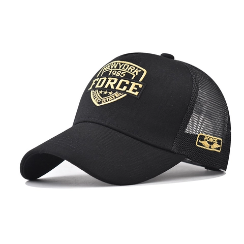 Cappello Trucker Rete Ricamo Force Cotone Poliestere Traspirante Regolabile Baseball Outdoor Vintage Unisex