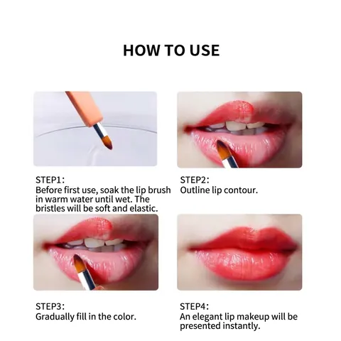Pennello Labbra Retrattile Portatile Fibra Sintetica Mini Applicatore Rossetto Per Truccatore Professionista