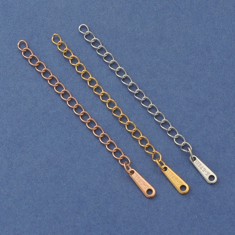 Stainless Steel Extender Chain For Necklace Bracelet With Water Drop Square Pendant Jewelry Making Findings Mirror Polished