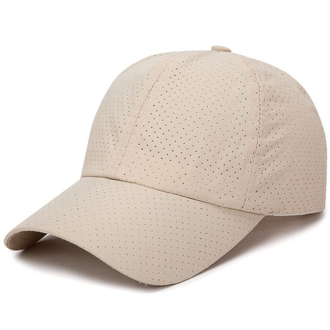 Casquette de Baseball Perforée Respirante d'Été pour Hommes Femmes Coton Protection Solaire Loisirs de Plein Air Voyage Mode Couleur Unie Bord Courbé Chapeau
