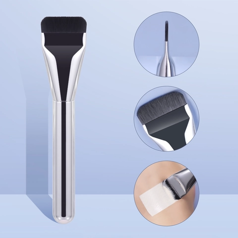 Brocha Para Base Plana Cabezal De Una Línea Corrector Portátil Brocha Para Mascarilla Fibra Sintética Herramienta De Maquillaje