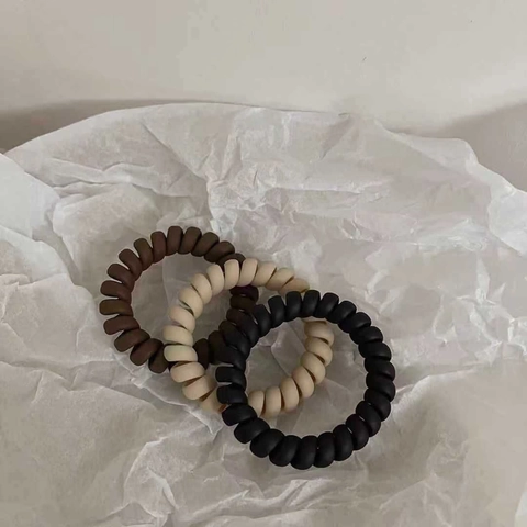 Elastici Per Capelli Spirale In Resina Opaca Cavo Telefonico Senza Segni Per Donne Ragazze Stile Semplice Ed Elegante
