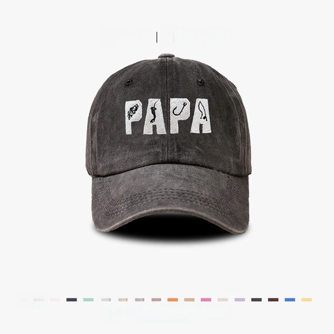 Washed Cotton Baseball Cap Papa Angeln Stickerei Vintage Distressed Sonnenhut Outdoor Verstellbar Geschenk Vater