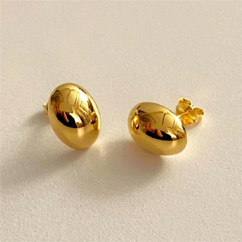 Orecchini A Lobo Ovali Lisci Argento Sterling 925 Forma Di Fagiolo Geometrica Minimalista Gioielli Eleganti