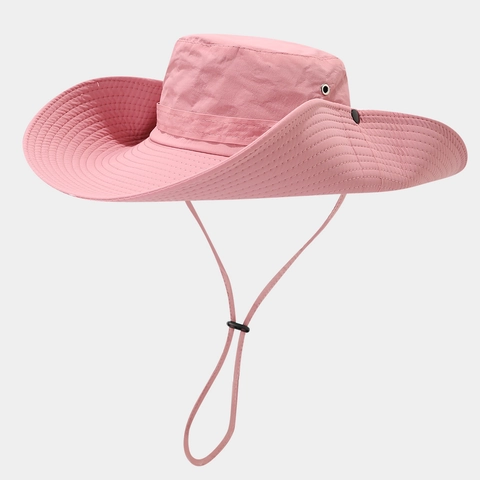 Wide Brim Sun Hat Outdoor Waterproof Quick Dry Bucket Hat With Adjustable Chin Strap For Hiking Fishing