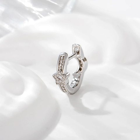 Orecchini Huggie Hoop Stella Luna Rame Zirconia Con Perno In Argento Gioielli Di Moda Semplici Per Donna