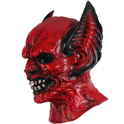 Maschera Da Pipistrello Rossa Spaventosa Diavolo Horror Copricapo Integrale Schiuma RP Halloween Cosplay Accessori Costume