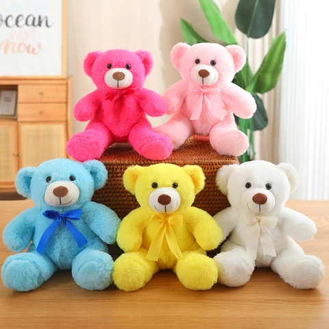 Weiches Teddybär Plüschtier Kuscheltier Mit Bandschleife Dekorative Süße Puppe Für Kinder Geschenk PP Baumwolle